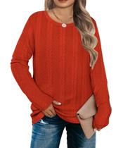 Suéter feminino Top RITERA Plus Size Caramel Cable 5XL 26W 28W Suéter feminino Top RITERA Plus Size Caramel Cable 5XL 26W 28W