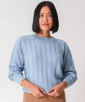 Suéter Feminino Trançado Textura Marisa Azul-52119