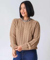 Suéter Feminino Trançado Textura Marisa Marrom-52117