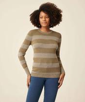 Suéter Feminino Tricô Listrado Brilho Lurex Marisa-73066 Suéter Feminino Tricô Listrado Brilho Lurex Marisa-73066