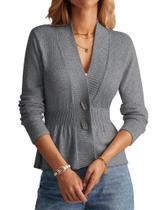 Suéter GRACE KARIN 2025 Button Down Grey Lightweight