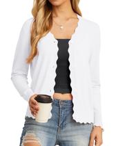 Suéter GRECERELLE Cardigan Feminino de Manga Longa com Decote V Suéter GRECERELLE Cardigan Feminino de Manga Longa com Decote V
