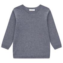 Sueter Infantil Tricô Decote Redondo Cinza Preto Marinho