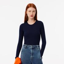 Suéter Lacoste de gola olímpica de malha merino 3D