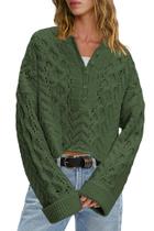 Suéter LAMISSCHE Cable Knit Cropped Oversize para mulheres
