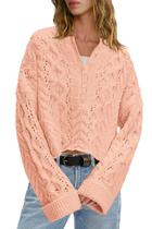 Suéter LAMISSCHE Cable Knit Cropped Oversize para mulheres