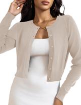 Suéter LETDIOSTO Cropped Cardigan Bolero Shrug Camel XL