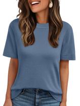 Suéter LILLUSORY Spring de manga curta para mulheres azul Suéter LILLUSORY Spring de manga curta para mulheres azul