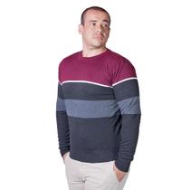 Suéter Listrado Tricôt Masculino Broken Rules 590168 Vinho