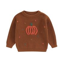 Suéter Lnzyyephy Toddler Baby Halloween Pumpkin 2-3 anos Suéter Lnzyyephy Toddler Baby Halloween Pumpkin 2-3 anos