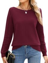 Suéter LOMON Chic Thin Cable Knit de manga comprida para mulheres