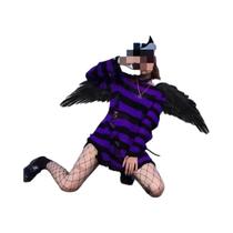 Suéter Longo Listrado Gótico Unissex Verão Fresco Com Recortes Solto Estilo Rock Dark Streetwear Suéter Longo Listrado Gótico Unissex Verão Fresco Com Recortes Solto Estilo Rock Dark Streetwear