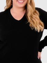 Suéter Malwee 1000090743 Feminino Plus Size Decote V Tricô T. G1/G3 Suéter Malwee 1000090743 Feminino Plus Size Decote V Tricô T. G1/G3