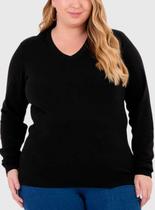 Suéter Malwee 1000090743 Feminino Plus Size Decote V Tricô T. G1/G3