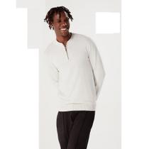 Suéter Masc Hering Tricô Gola V Zíper Off White KGFEMD6SI