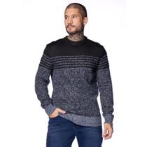 Suéter Masculino Balboa Tricot Mesclado Preto/cinza