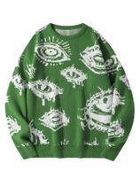 Suéter masculino BEAUDRM Fall Goth Grunge Oversize Punk Green