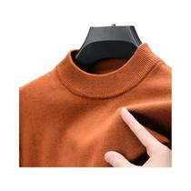 Suéter Masculino Casual De Malha Gola Alta Sólida Para Outono Inverno