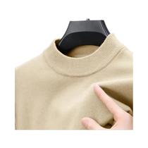 Suéter Masculino Casual De Malha Gola Alta Sólida Para Outono Inverno