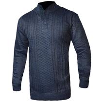 Suéter Masculino Com Gola Alta Poliamida Texturizado Slim Casaco