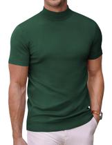 Suéter masculino COOFANDY de manga curta com gola simulada verde