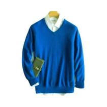 Suéter Masculino De Cashmere E Algodão Com Decote Em V, Quente Para Outono E Inverno