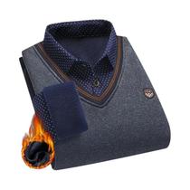 Suéter Masculino De Fleece Plush, Pullover Casual Quente E Grosso Para Outono E Inverno Com Gola