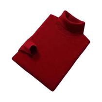 Suéter Masculino De Gola Alta Em Mistura De Cashmere E Algodão, Tricotado, Quente Para Outono E