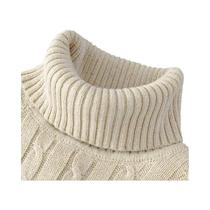 Suéter Masculino De Gola Alta Slim Fit, Pulôver Tricotado Casual, Quente, Em Cor Sólida, Moletom