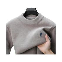Suéter Masculino De Inverno Com Bordado Em Pelúcia, Designer, Casual, Gola Redonda, Tricô Grosso E