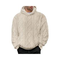 Suéter Masculino De Inverno Com Capuz Em Veludo Jacquard Dupla Face, Estilo Esportivo