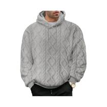 Suéter Masculino De Inverno Com Capuz Em Veludo Jacquard Dupla Face, Estilo Esportivo