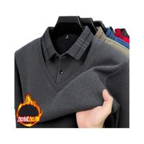 Suéter Masculino De Inverno Em Lã Tricotada Com Gola, Quente, Conjunto De Duas Peças, Pulôver 2025