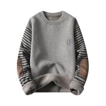 Suéter Masculino De Inverno Em Tricô Com Forro De Lã Grosso E Quente, Gola Redonda E Design
