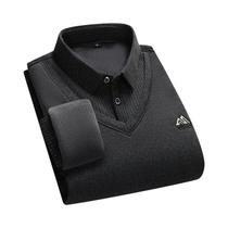 Suéter Masculino De Inverno Grosso Com Gola Polo Forrado Em Fleece - Moda Casual De Negócios