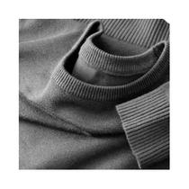 Suéter Masculino De Malha Leve E Macio Com Gola Redonda, Manga Longa, Cor Sólida, Casual