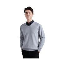 Suéter Masculino De Tricô Em Mistura De Cashmere E Algodão Com Decote Em V, Macio E Quente, Para