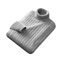 Suéter Masculino De Tricô Gola Alta Leve E Quente Para Outono/Inverno, Cor Sólida, Estilo Streetwear