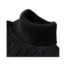Suéter Masculino De Tricô Gola Alta Manga Longa Slim Fit Casual Leve Canelado Para Outono