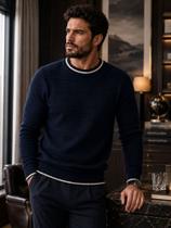 Sueter masculino de tricot moletom blusa de frio quadra