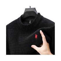 Suéter Masculino De Veludo Com Gola O E Bordado, Malha Grossa De Luxo Para Outono/Inverno