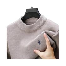 Suéter Masculino De Veludo Com Gola O E Bordado, Malha Grossa De Luxo Para Outono/Inverno Suéter Masculino De Veludo Com Gola O E Bordado, Malha Grossa De Luxo Para Outono/Inverno