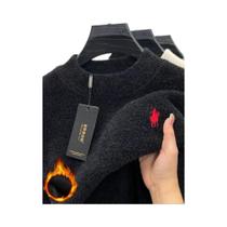 Suéter Masculino De Veludo Com Gola Redonda, Casual, De Marca De Designer, Com Bordado De Pônei,