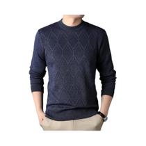 Suéter Masculino De Veludo Grosso Liso Casual Para Outono/Inverno