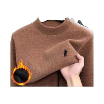 Suéter Masculino De Veludo Tricotado Clássico Bordado Outono Inverno Confortável Quente E Elegante