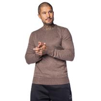 Suéter Masculino Dixie Tricot Casual Marrom Mescla