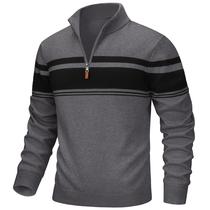 Suéter masculino DOKASIN com zíper de um quarto, térmico, multicolorido
