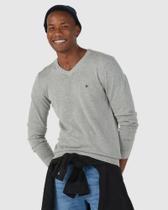 Suéter Masculino em Trico Decote V Básico Liso Social Blusão Malwee