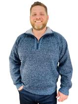 Sueter Masculino Forrado Pelinhos c/ Zíper Tricot Grosso Plus Size 598023 Sueter Masculino Forrado Pelinhos c/ Zíper Tricot Grosso Plus Size 598023