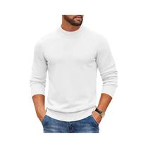 Suéter Masculino Gola Alta Canelado De Malha Grossa Slim Fit Quente Casual